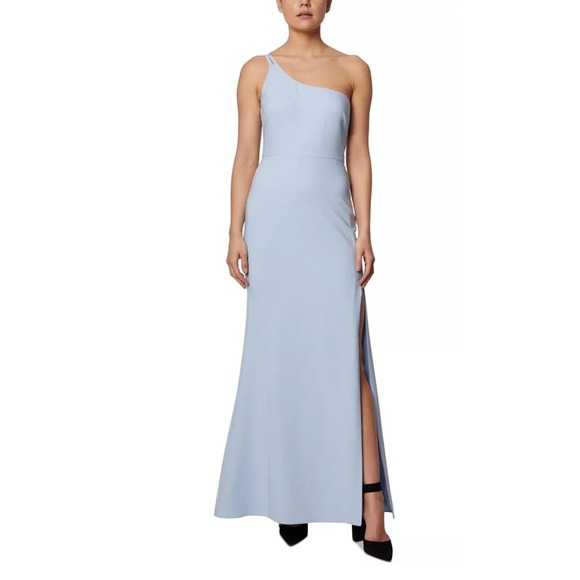 Laundry By Shelli Segal Dresses & Skirts - Laundry by Shelli Segal Light Blue‎ One Shoulder Maxi Gown Side Slit Size 10
